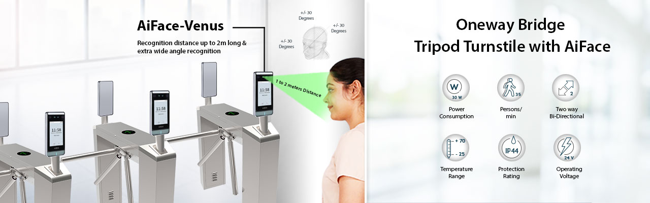 eSSL Tripod Tripod Turnstile with AiFace